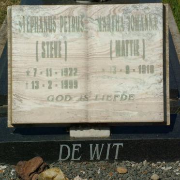 WIT Stephanus Petrus, de 1922-1999 &amp; Martha Johanna 1918-