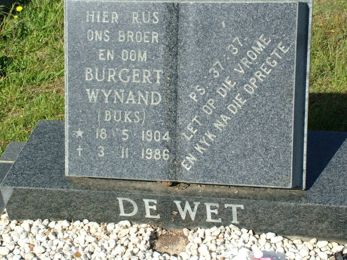 WET Burgert Wynand, de 1904-1986
