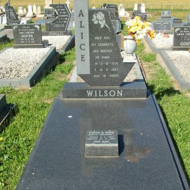 WILSON Michael 1929-2007 &amp; Alice 1930-1987