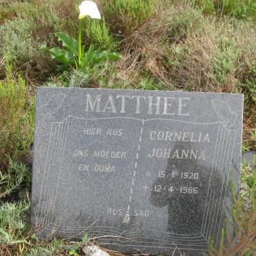 MATTHEE Cornelia Johanna 1920-1986