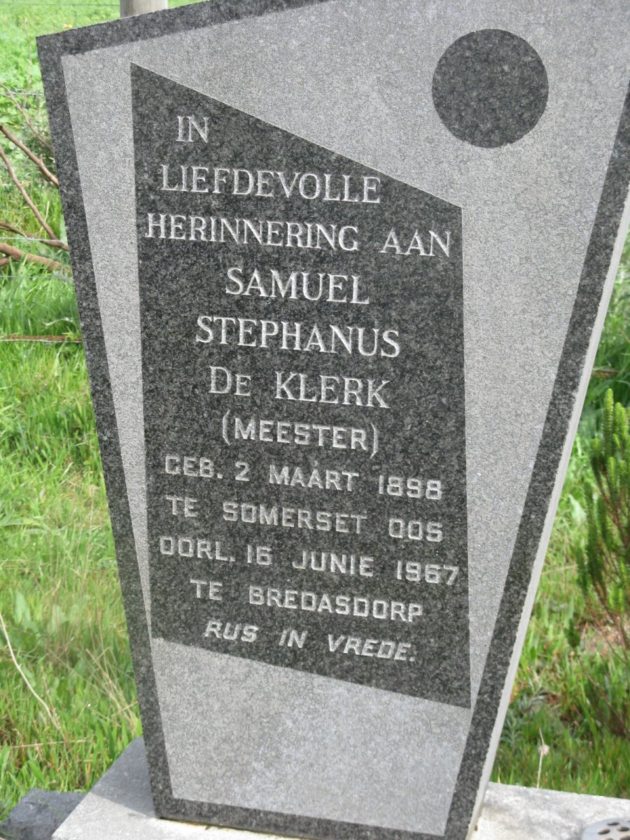 KLERK Samuel Stephanus, de 1898-1967