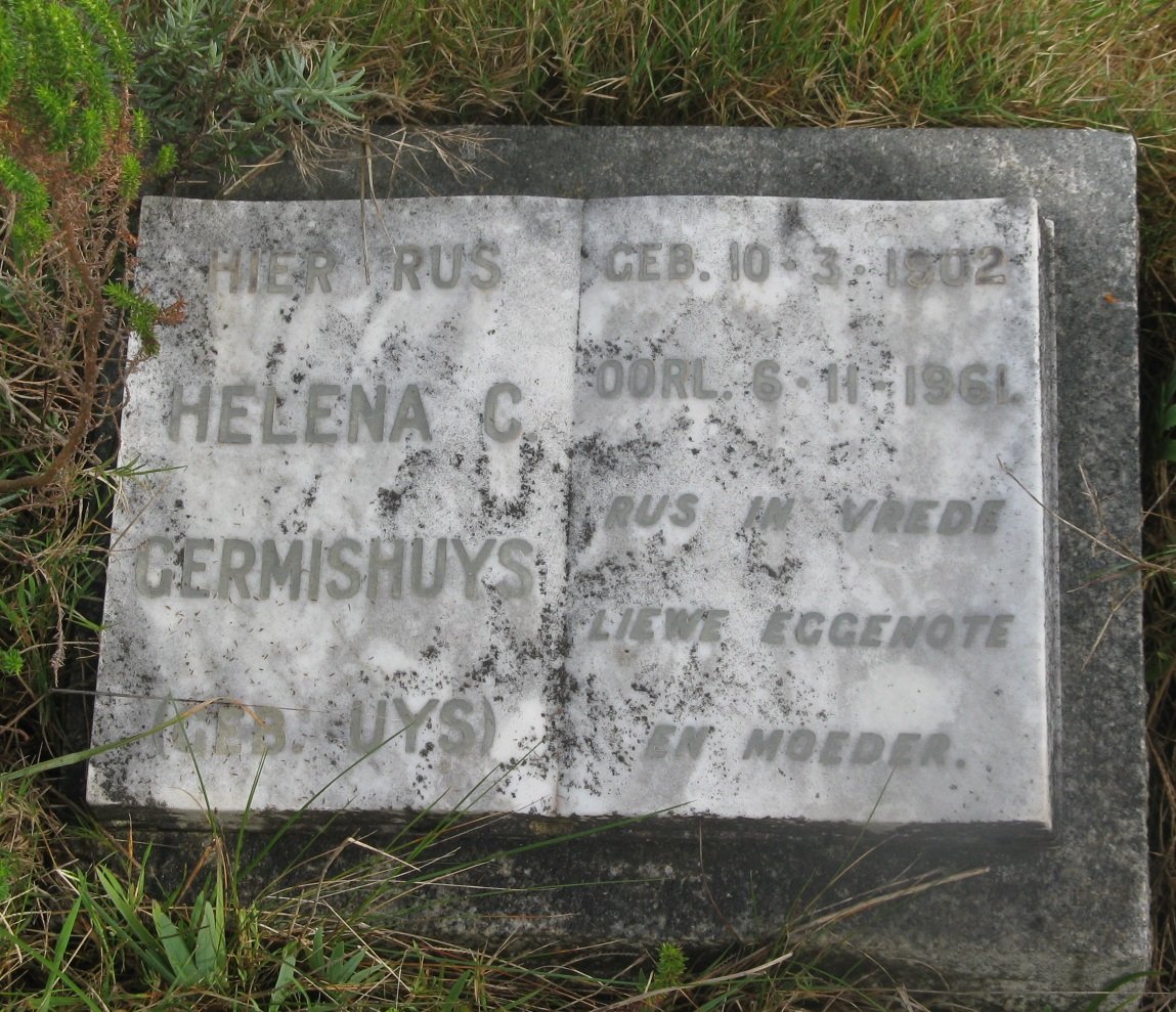 GERMISHUYS Helena C. nee UYS 1902-1961
