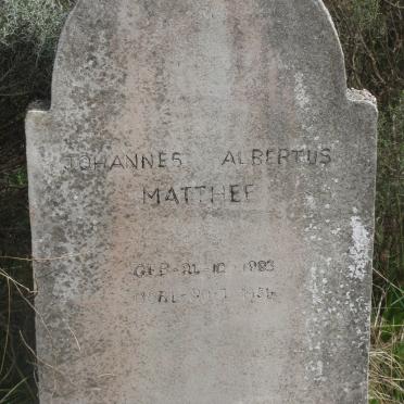 MATTHEE Johannes Albertus 1883-195?