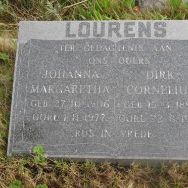 LOURENS Dirk Cornelius 1893-1962 &amp; Johanna Margaretha 1906-1977