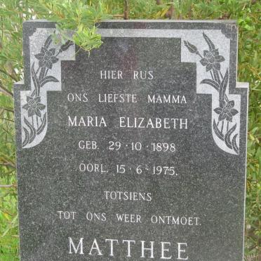 MATTHEE Maria Elizabeth 1898-1975