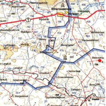 Western Cape, BREDASDORP district, Napier, Blauwe Klip 5, Blouklip, farm cemetery