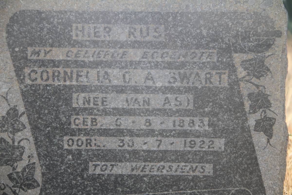 SWART Cornelia G.A. nee VAN AS 1883-1922