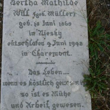 WILL Bertha Matilde nee MULLER 1865-1942