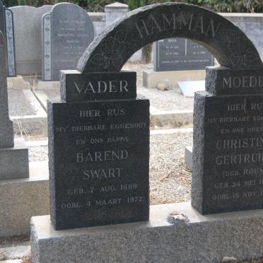 HAMMAN Barend Swart 1899-1972 &amp; Christina Gertruida ROUX 1895-1959