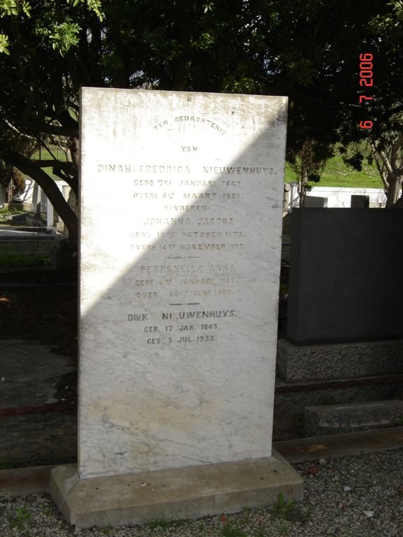 NIEUWENHUYS Dirk 1843-1935 &amp; Dina Frederika 1847-1901