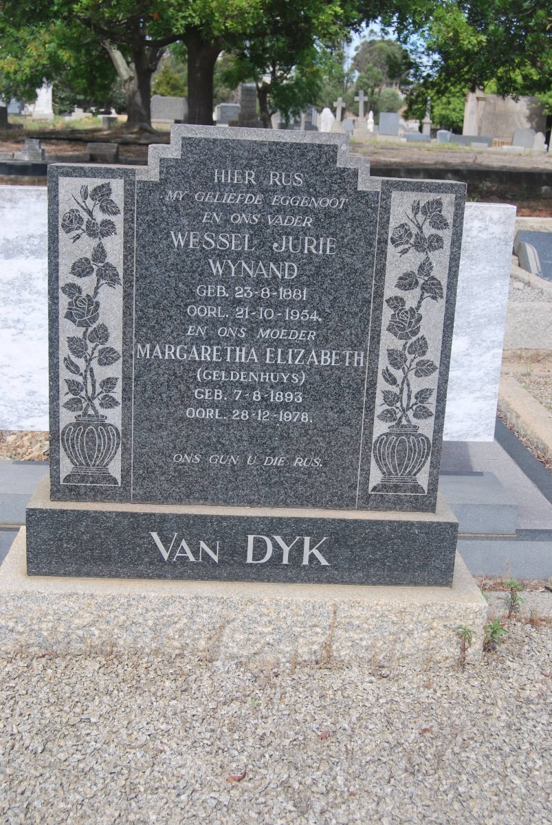 DYK Wessel Jurie Wynand, van 1881-1954 &amp; Margaretha Elizabeth GELDENHUYS 1893-1978