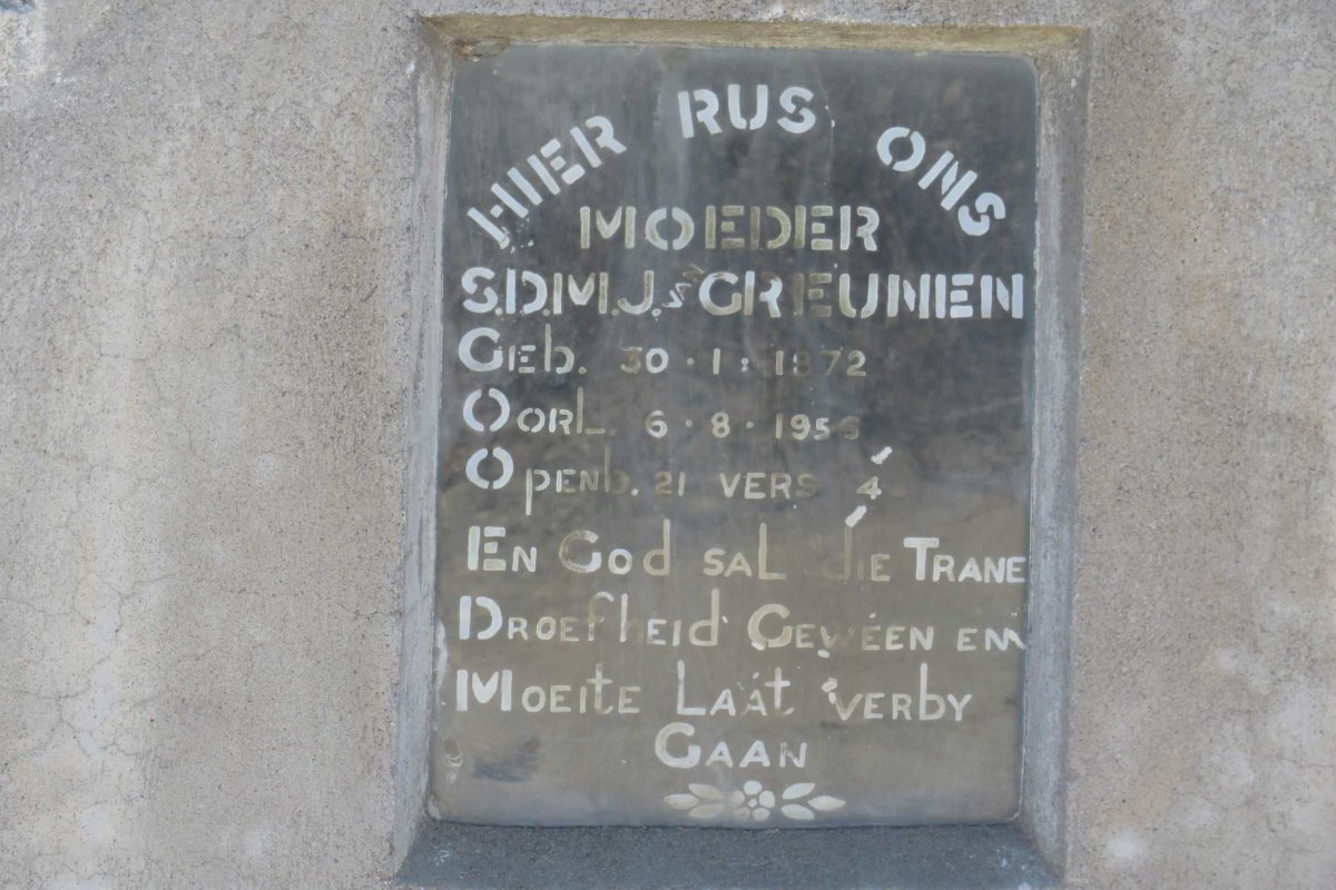 GREUNEN S.D.M.J., van 1872-1955