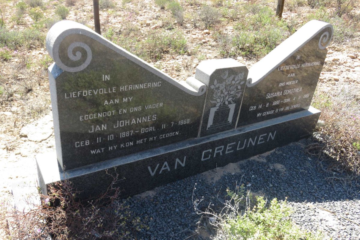 GREUNEN Jan Johannes, van 1887-1968 &amp; Susara Dorothea 1888-1985
