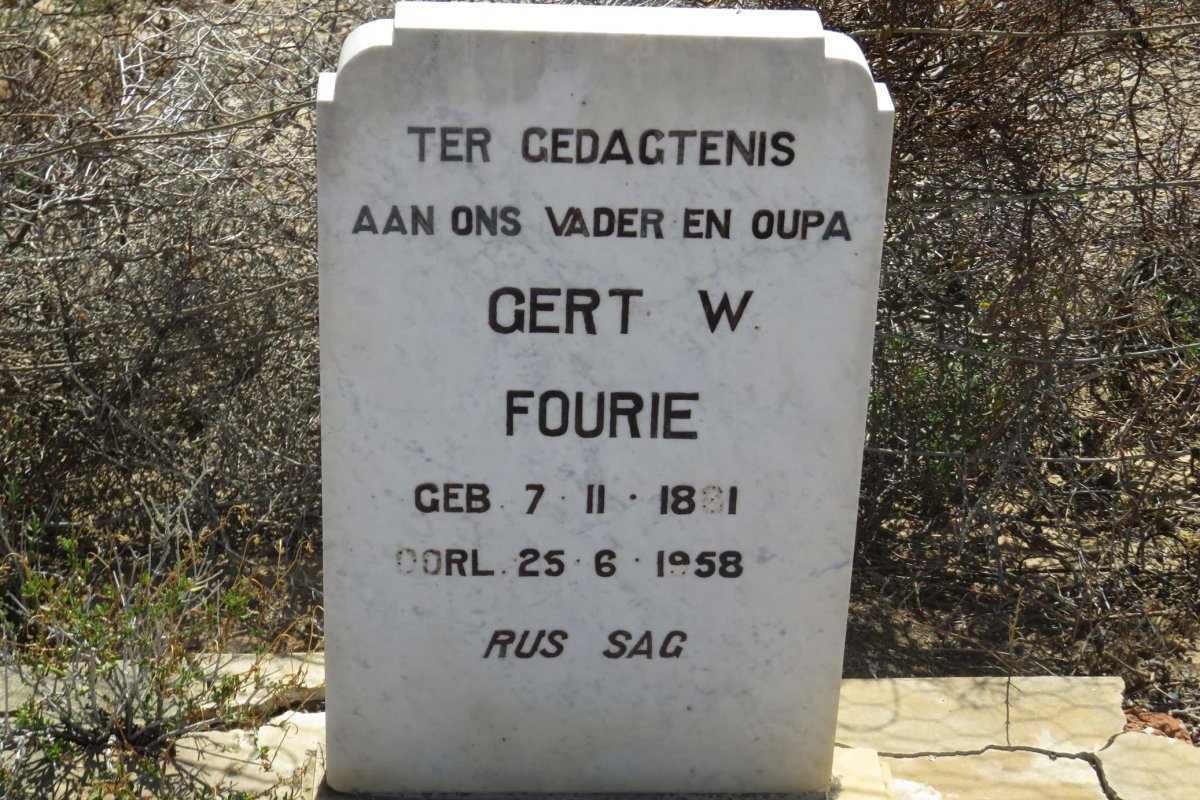 FOURIE Gert W. 1881-1958