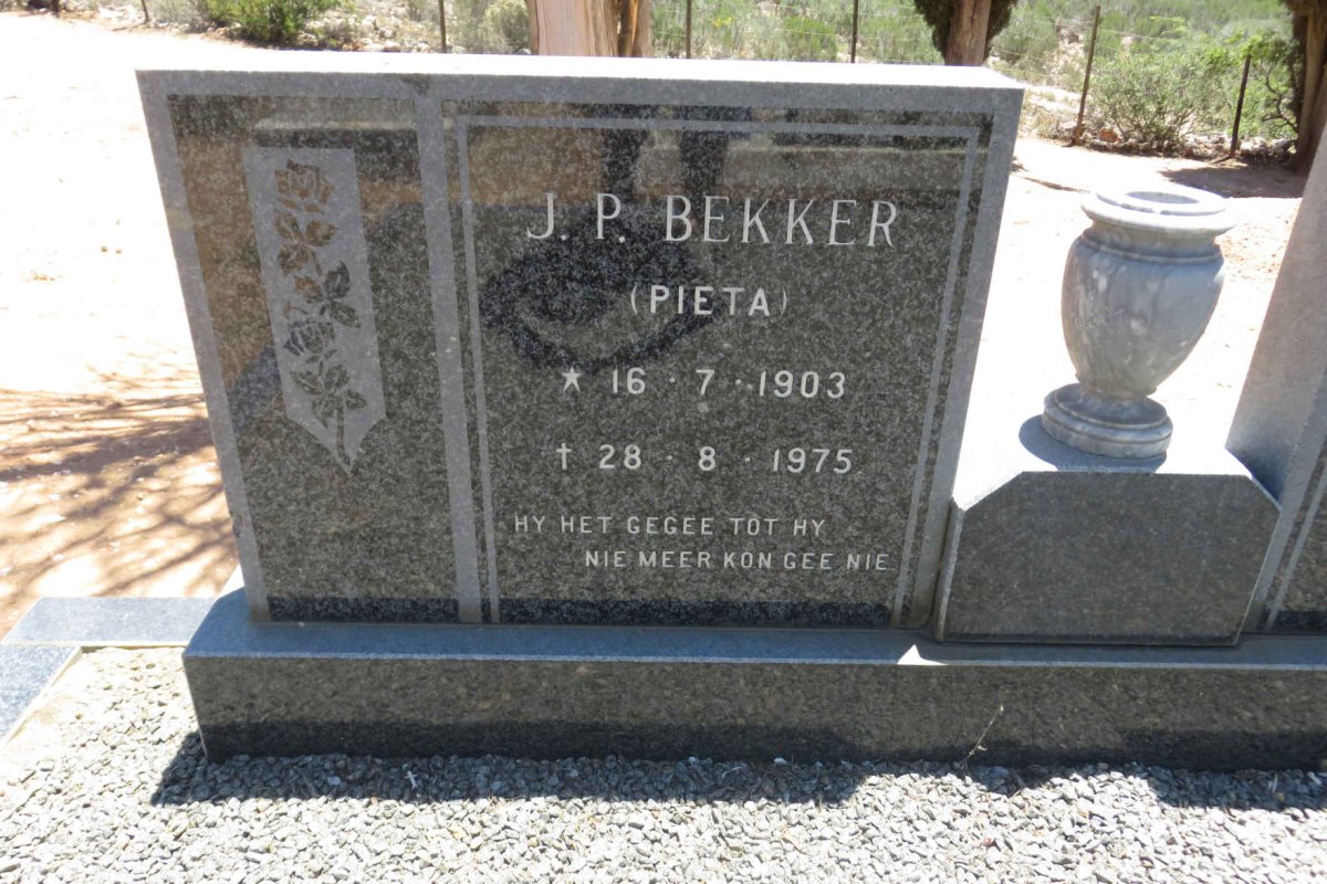 BEKKER J.P. 1903-1975