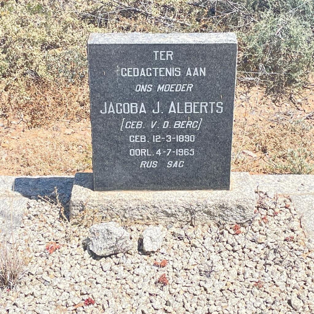 ALBERTS Jacoba J. nee V.D. BERG 1890-1965