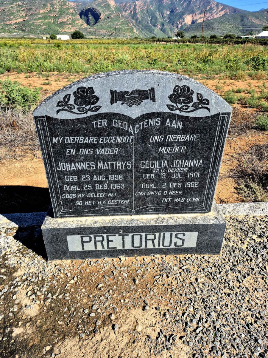 PRETORIUS Johannes Matthys 1898-1963 & Cecilia Johanna BEKKER 1901-1982