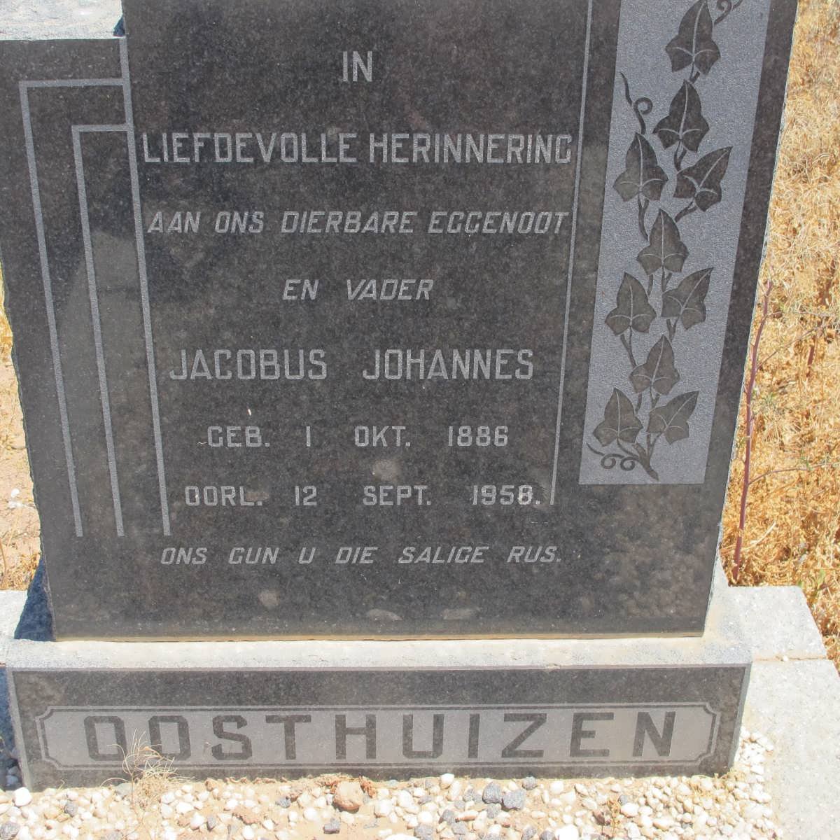 OOSTHUIZEN Jacobus Johannes 1886-1958