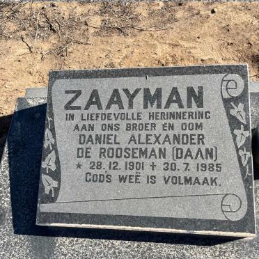 ZAAYMAN Daniel Alexander de Rooseman 1901-1985