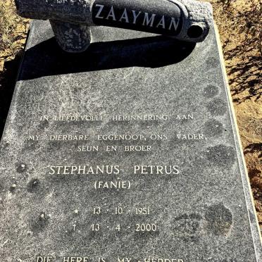 ZAAYMAN Stephanus Petrus 1951-2000