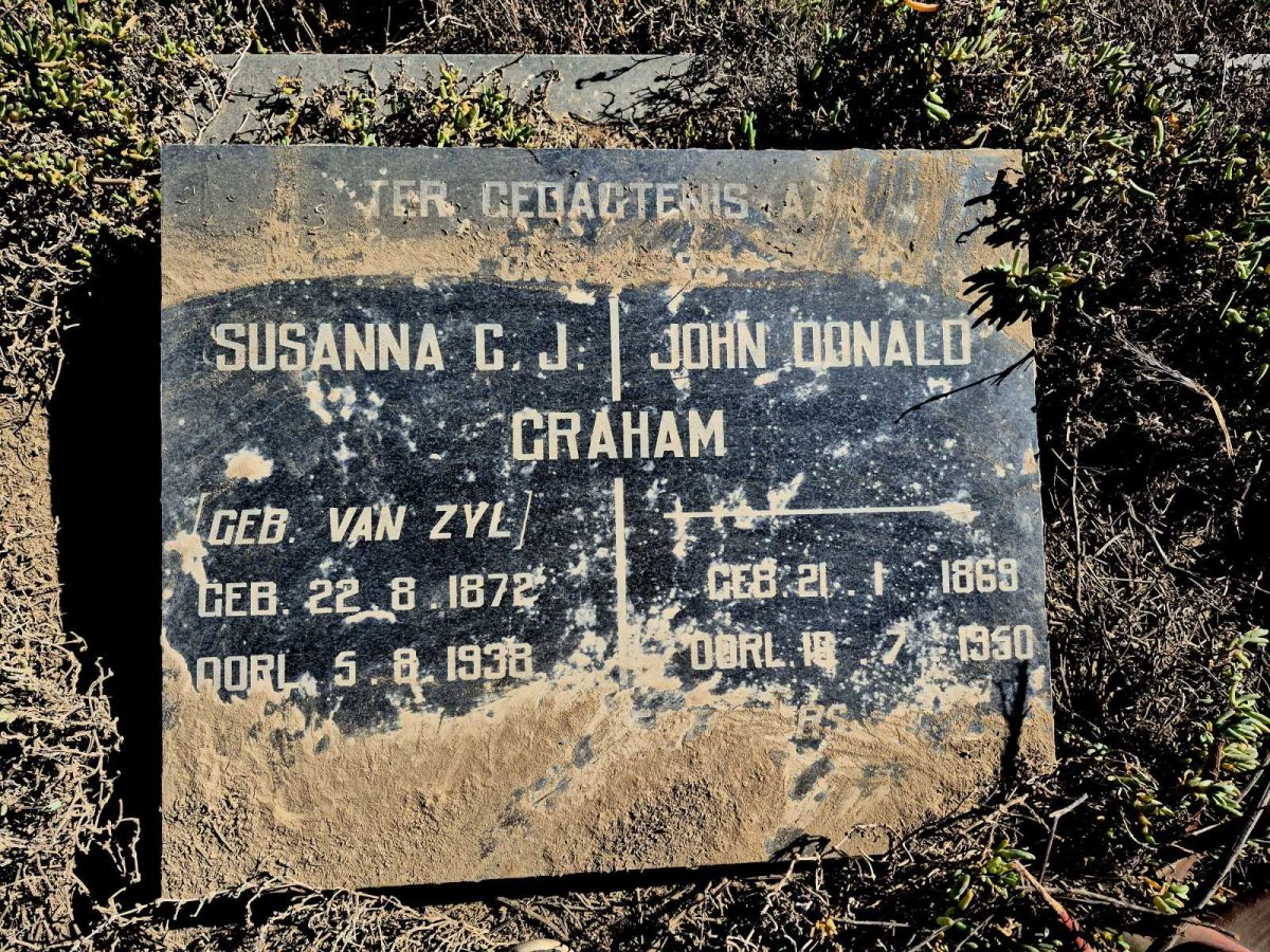 GRAHAM John Donald 1869-1950 & Susanna C.J. VAN ZYL 1872-1938