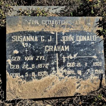 GRAHAM John Donald 1869-1950 & Susanna C.J. VAN ZYL 1872-1938