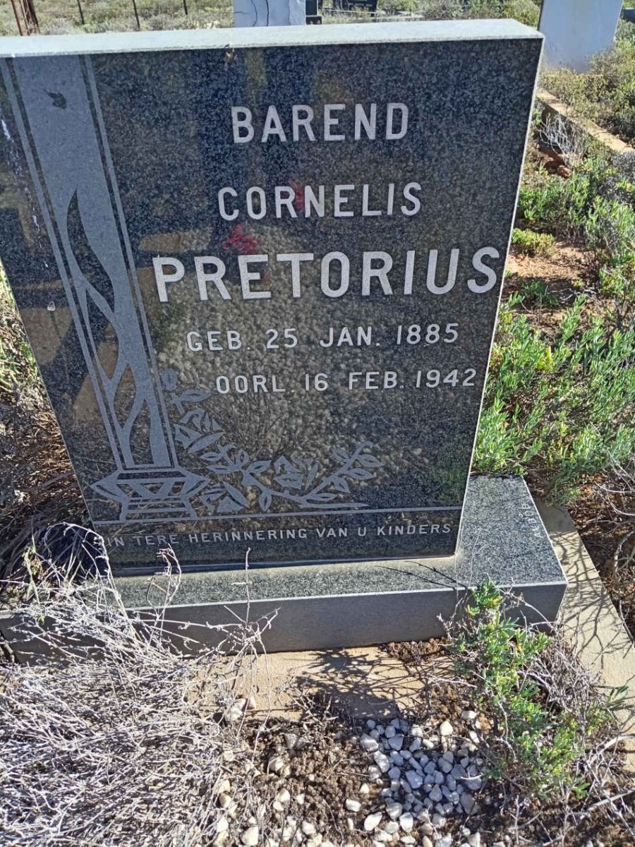 PRETORIUS Barend Cornelis 1885-1942