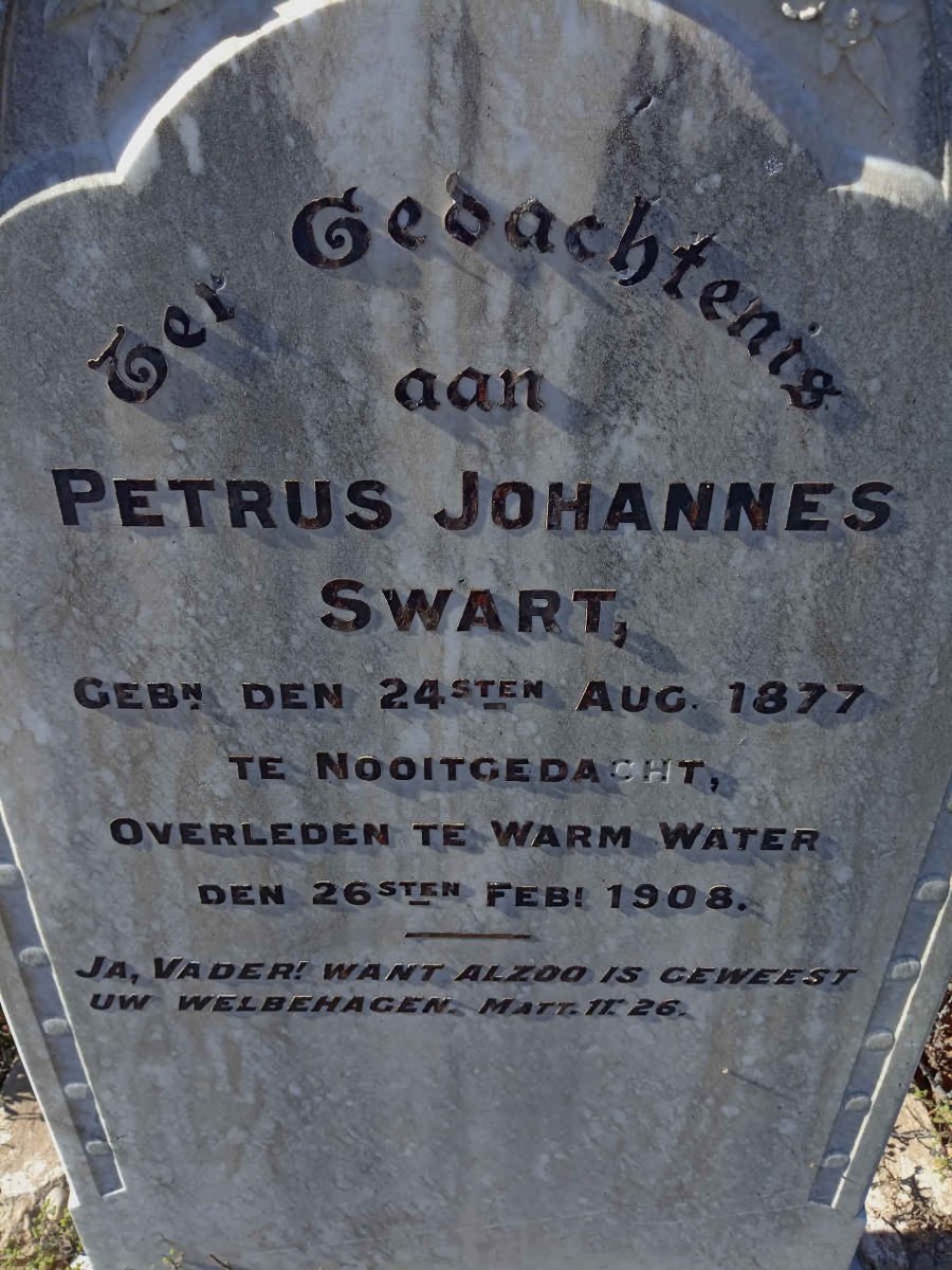 Swart, Petrus Johannes 1877-1908