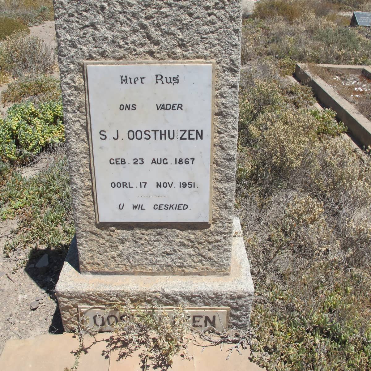 OOSTHUIZEN S.J. 1867-1951