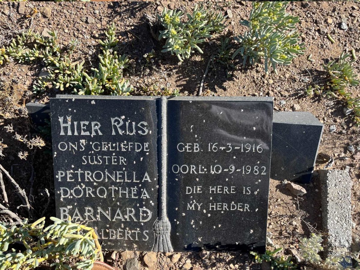 BARNARD Petronella Dorothea nee ALBERTS 1916-1982