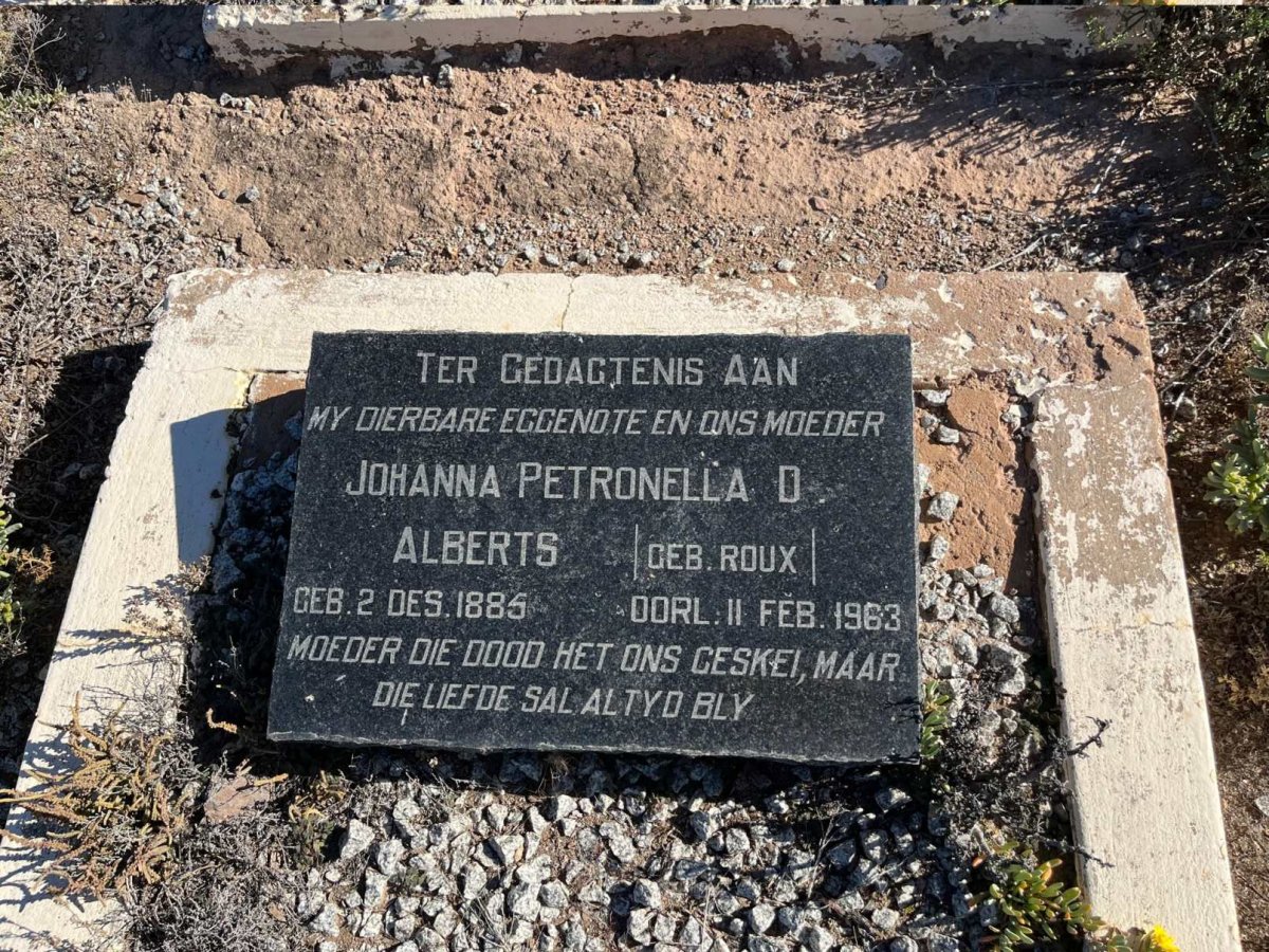 ALBERTS Johanna Petronella D. nee ROUX 1885-1963