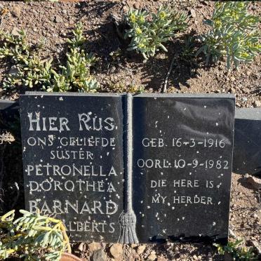 BARNARD Petronella Dorothea nee ALBERTS 1916-1982