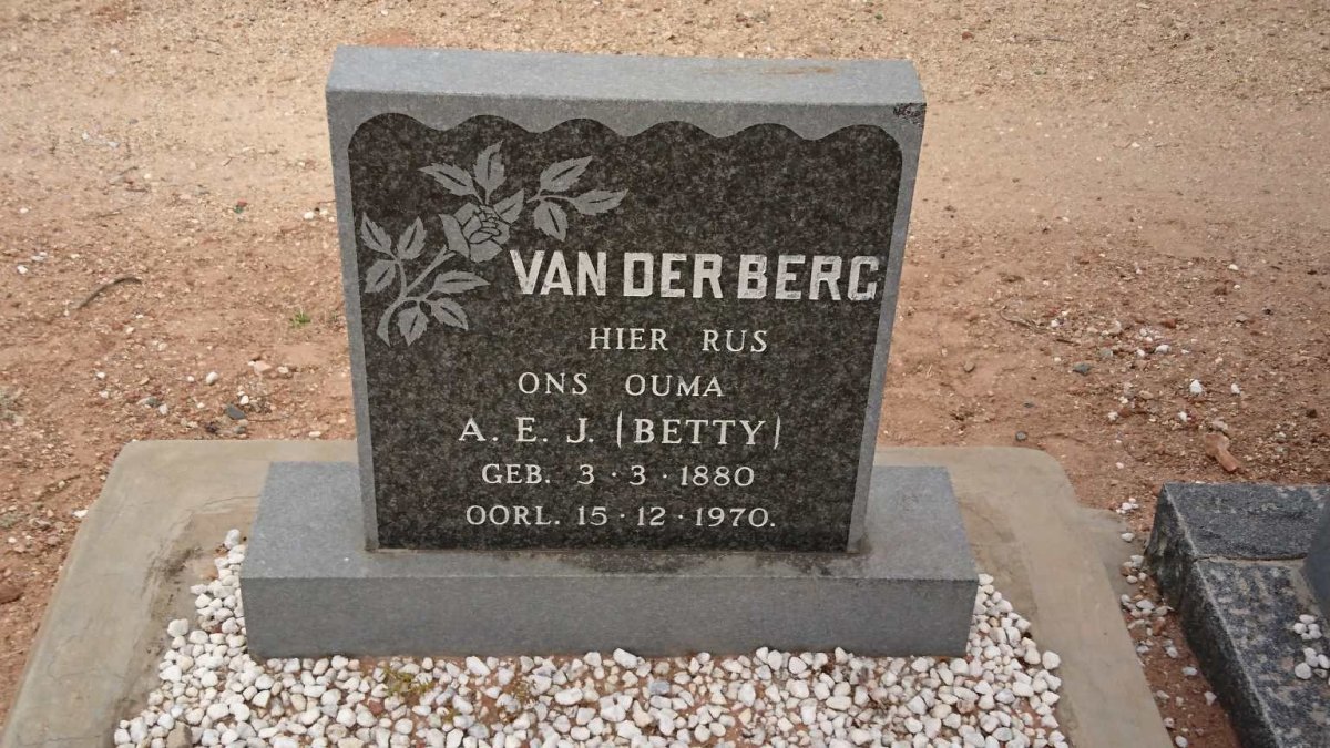 BERG A.E.J., van der 1880-1970