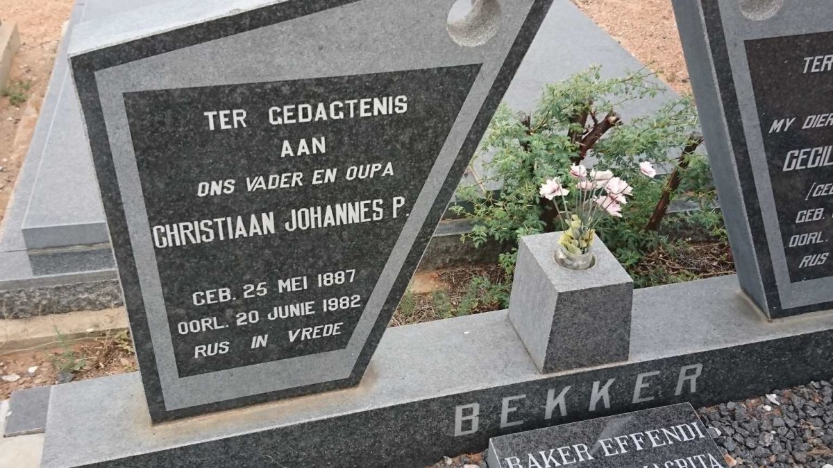 BEKKER Christiaan Johannes P. 1887-1982 &amp; Cecilia Johanna DU TOIT 1893-1970