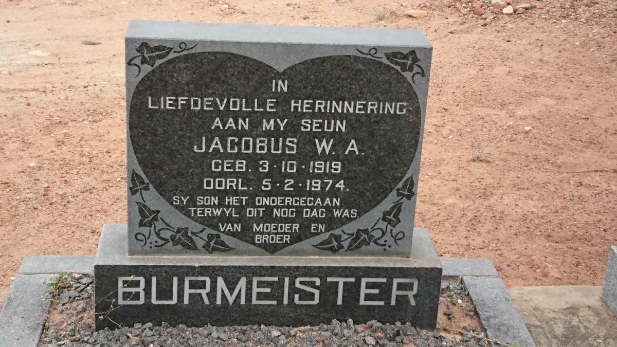 BURMEISTER Jacobus W.A. 1919-1974