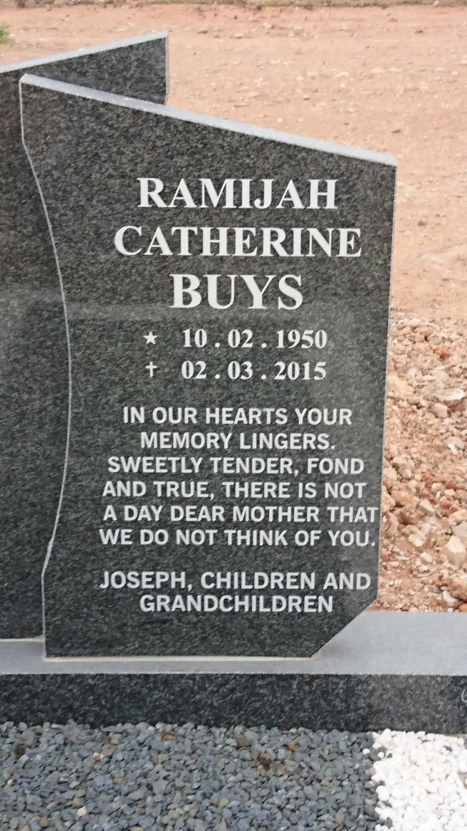BUYS Ramijah Catherine 1950-2015