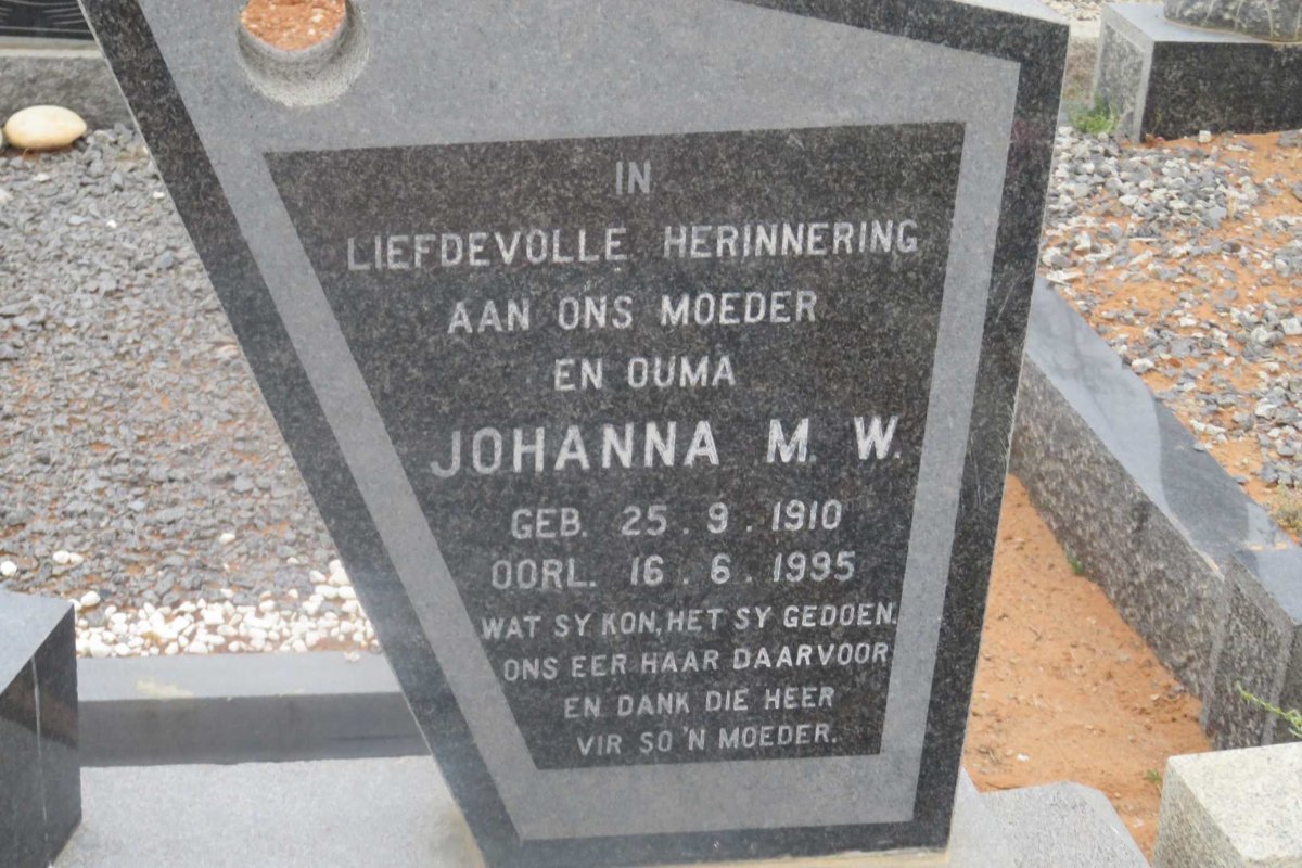 CLOETE Johannes Hendrik 1900-1964 &amp; Johanna M.W. 1910-1995