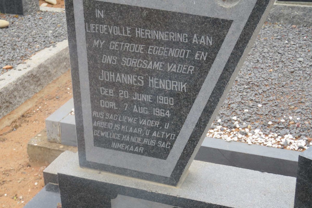 CLOETE Johannes Hendrik 1900-1964 &amp; Johanna M.W. 1910-1995