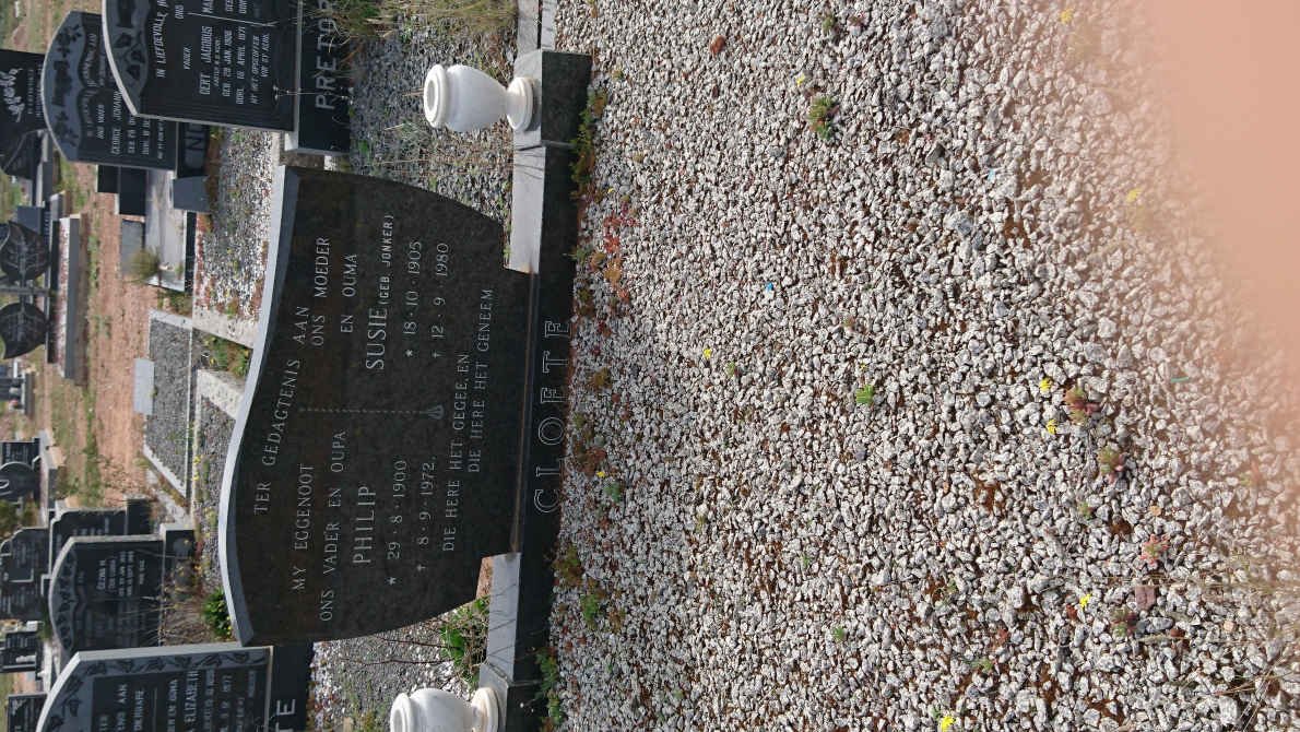 CLOETE Philip 1900-1972 &amp; Susie JONKER 1905-1980