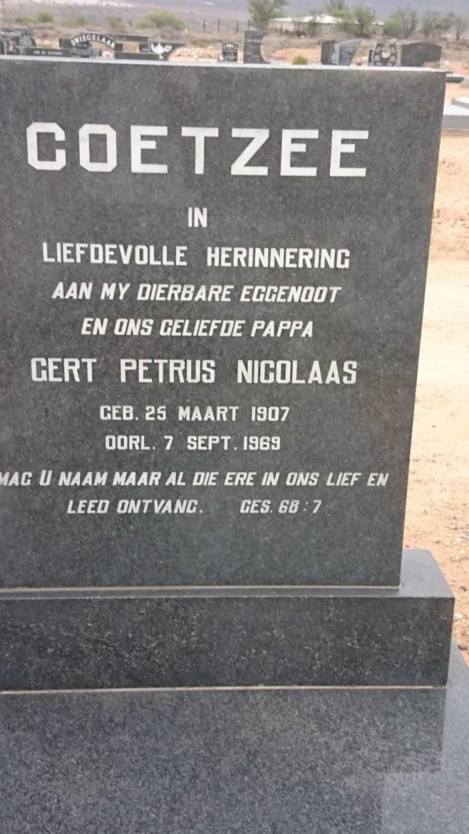COETZEE Gert Petrus Nicolaas 1907-1969