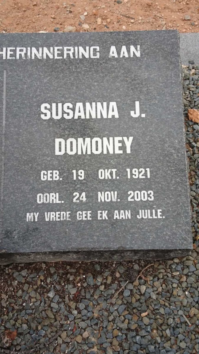 DOMONEY Percy B. 1903-1969 &amp; Susanna J. 1921-2003