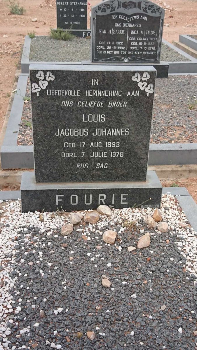 FOURIE Louis Jacobus Johannes 1893-1978
