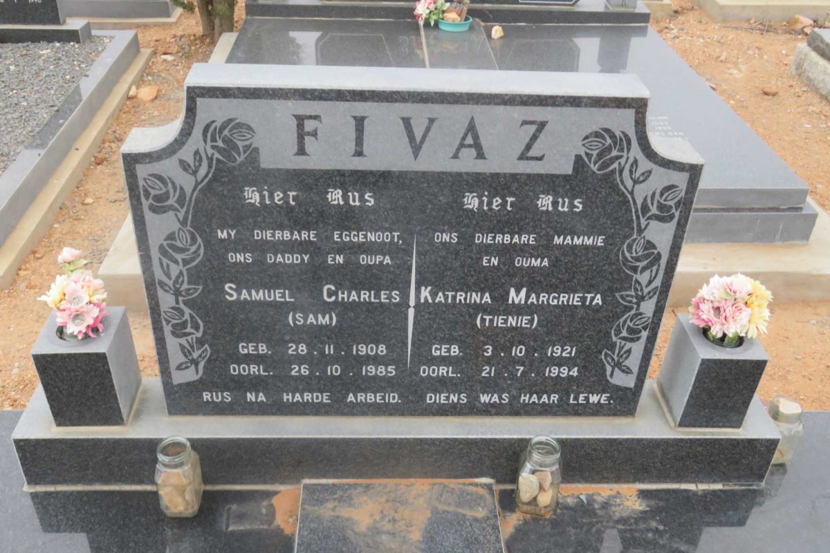 FIVAZ Samuel Charles 1908-1985 &amp; Katrina Margrieta 1921-1994