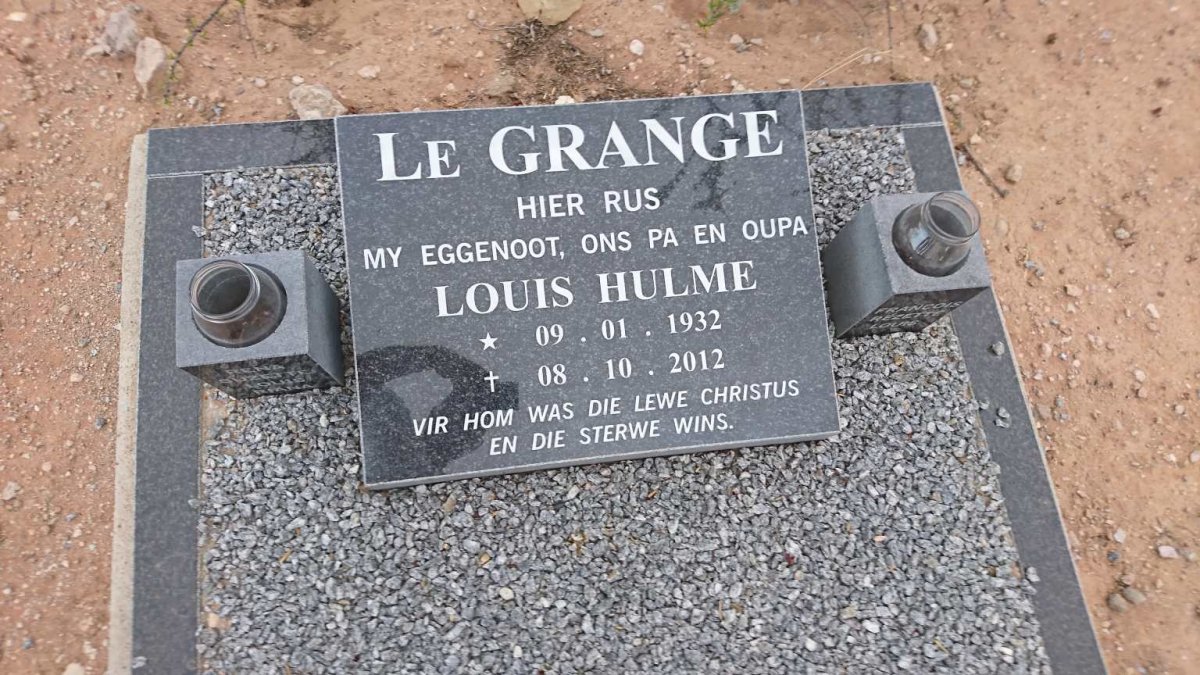 GRANGE Louis Hulme, le 1932-2012