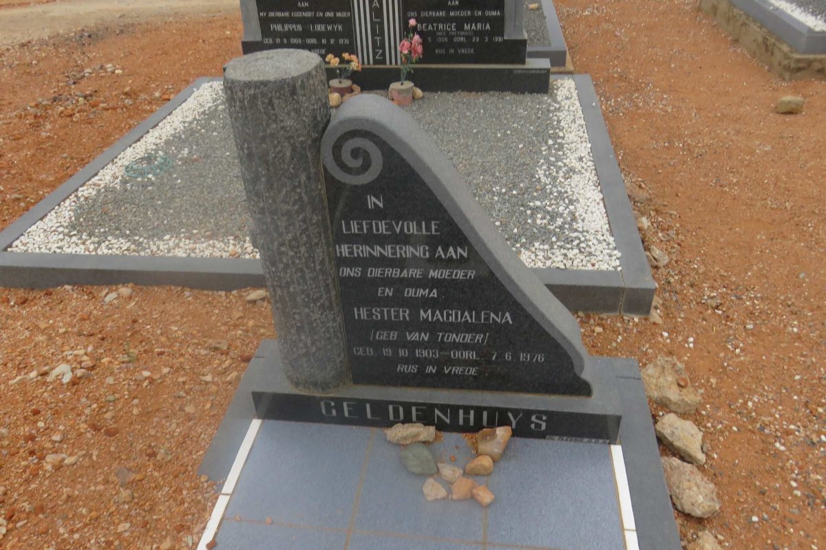 GELDENHUYS Hester Magdalena nee VAN TONDER 1903-1976