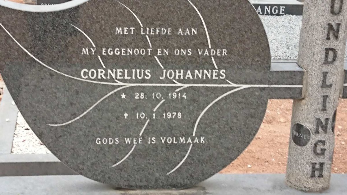 GRUNDLINGH Cornelius Johannes 1914-1978 &amp; Susanna Elizabeth 1935-1991