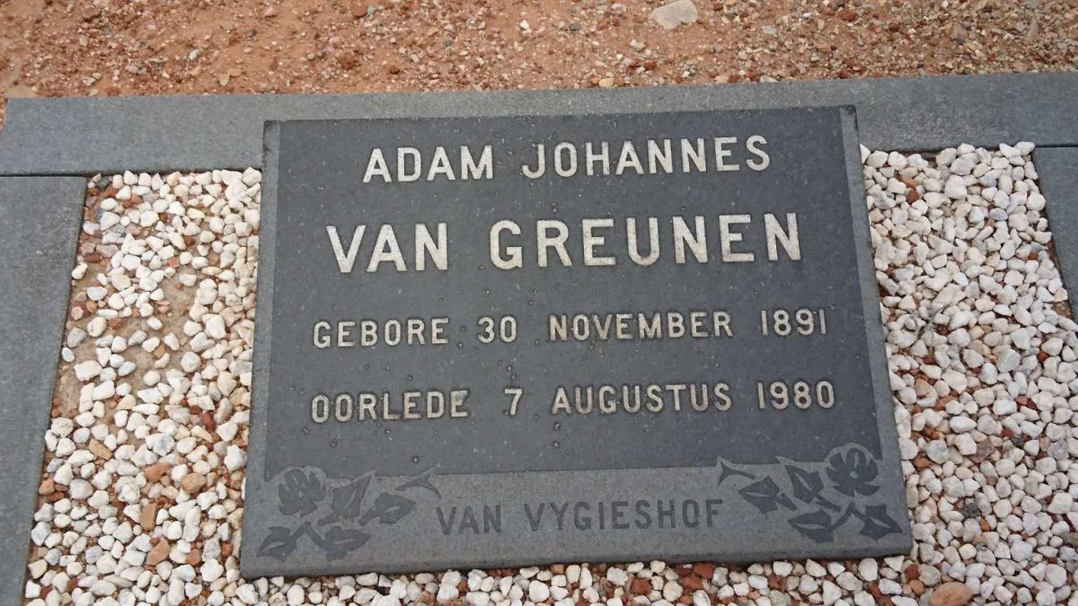 GREUNEN Adam Johannes, van 1891-1980