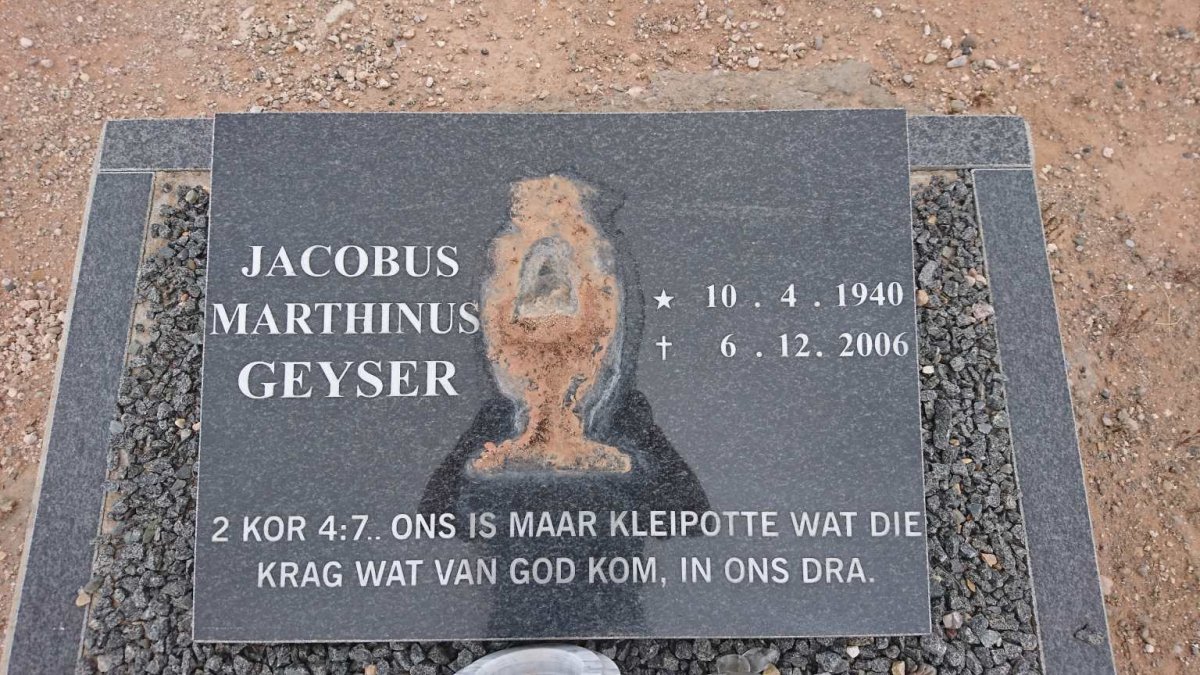 GEYSER Jacobus Marthinus 1940-2006