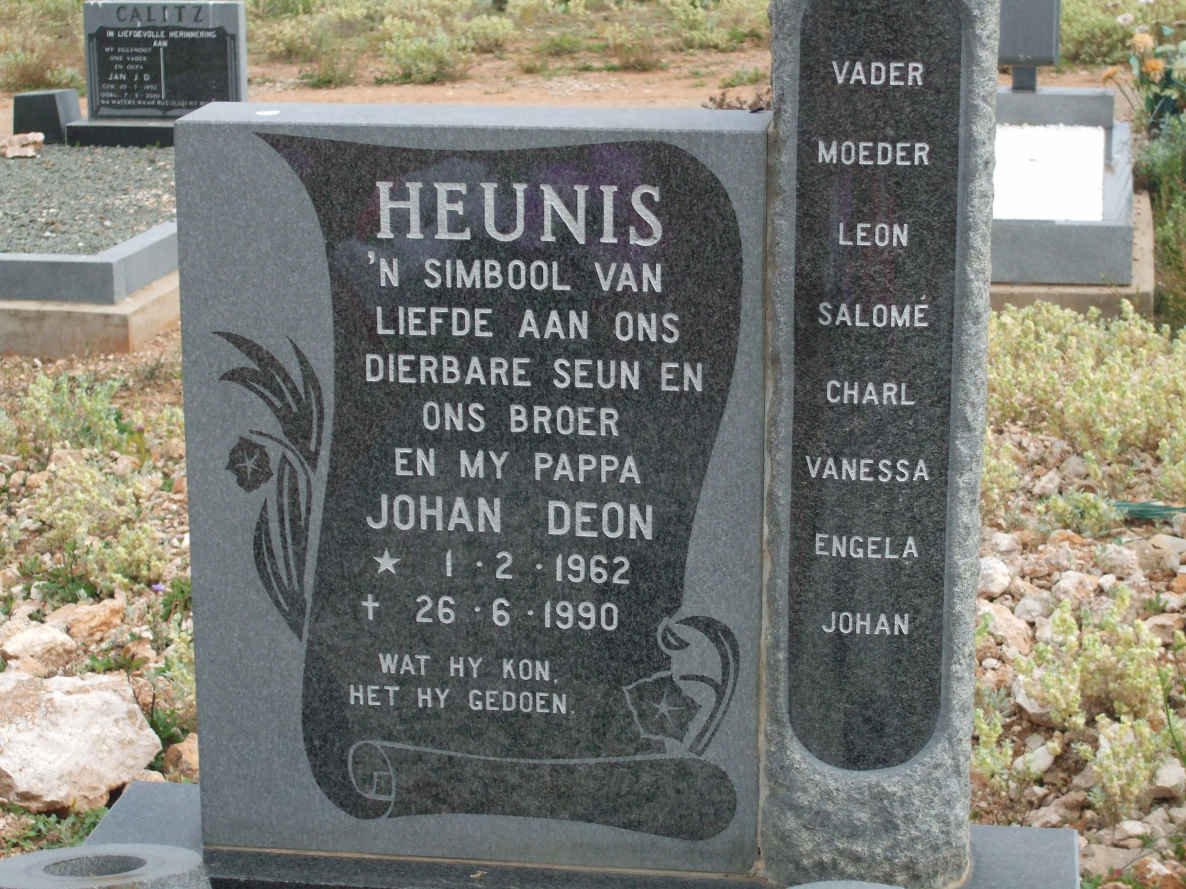 HEUNIS Johan Deon 1962-1990