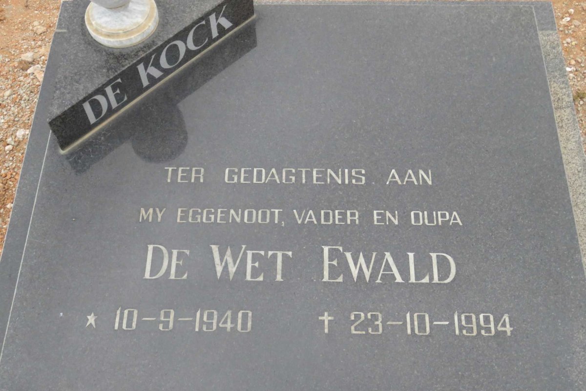 KOCK De Wet Ewald, de 1940-1994